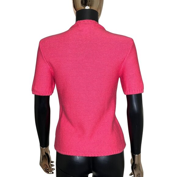 Pendleton Vintage 100% Merino Wool Pink Short Sleeve Sweater Top | Size SP - Picture 3 of 12